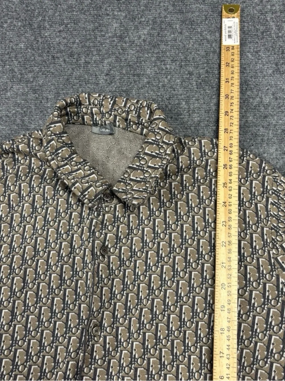 Christian DIOR OBLIQUE JACQUARD ALL OVER LONG SLEEVE SHIRT XL